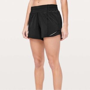 Lululemon Black Hotty Hot Short High Rise Long 4”